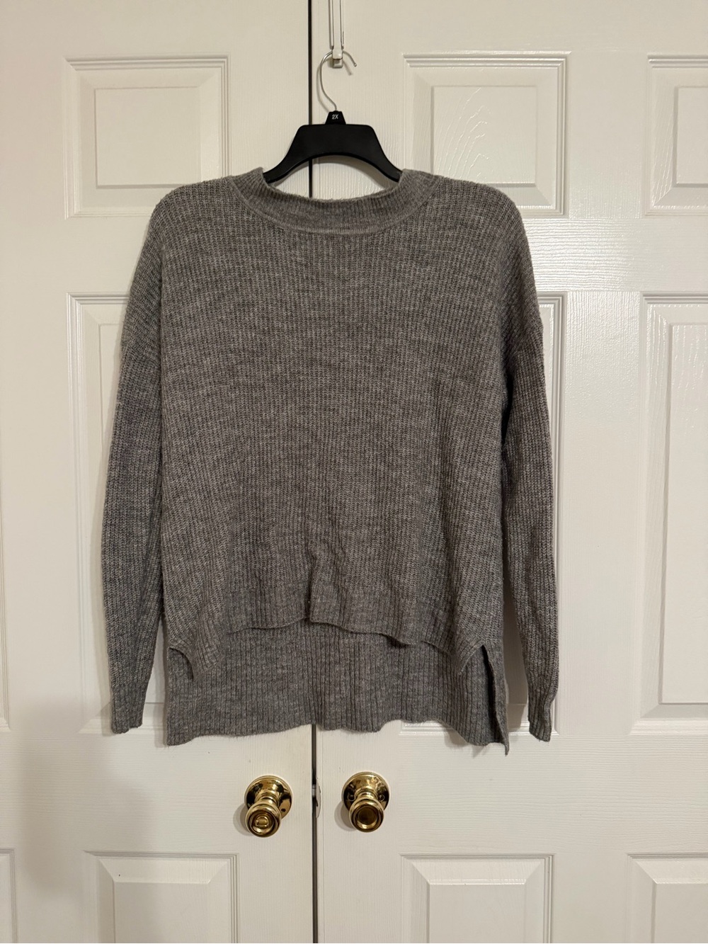 Ambiance Gray Ribbed Crewneck Sweater